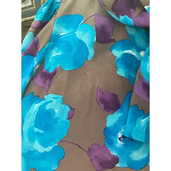 Balmain ~ VINTAGE Pierre Balmain Silk Floral Print Tie-Neck Bow Blouse ~Sz 42